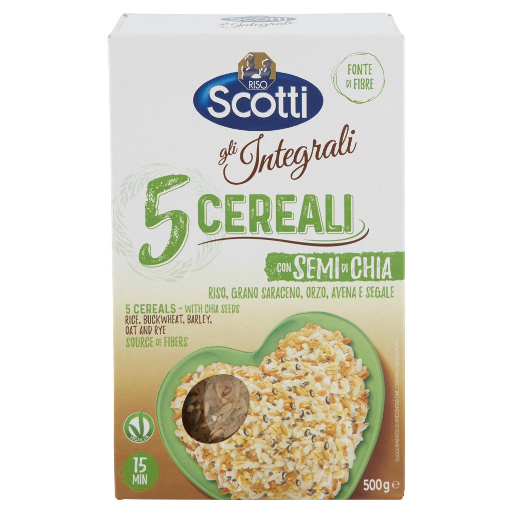 Riso Scotti Gli Integrali 5 Cereali con Semi di Chia Riso, Grano Saraceno, Orzo, Avena e Segale