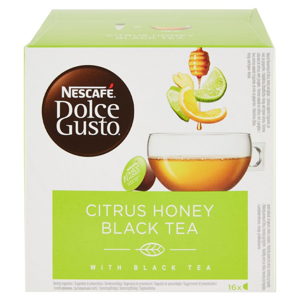 Nescafé Dolce Gusto Citrus Honey Black Tea Tè al Gusto di Agrumi,miele,zenzero 16 Capsule(16 Tazze)