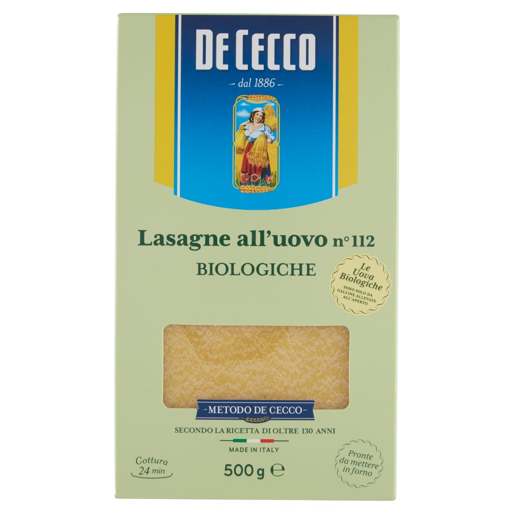 De Cecco Lasagne all'Uovo N°112 Biologiche