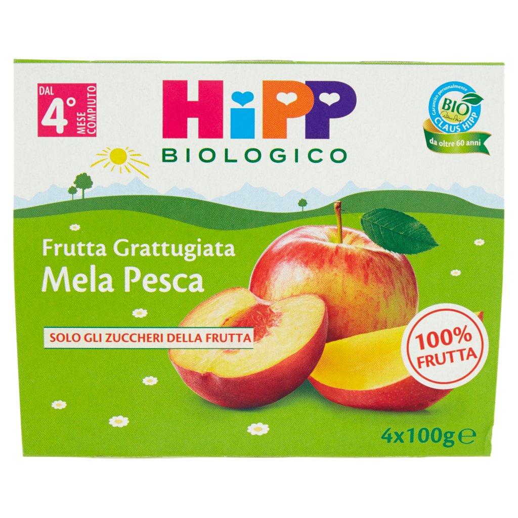 Hipp Biologico Frutta Grattugiata Mela Pesca	4 x 100 g
