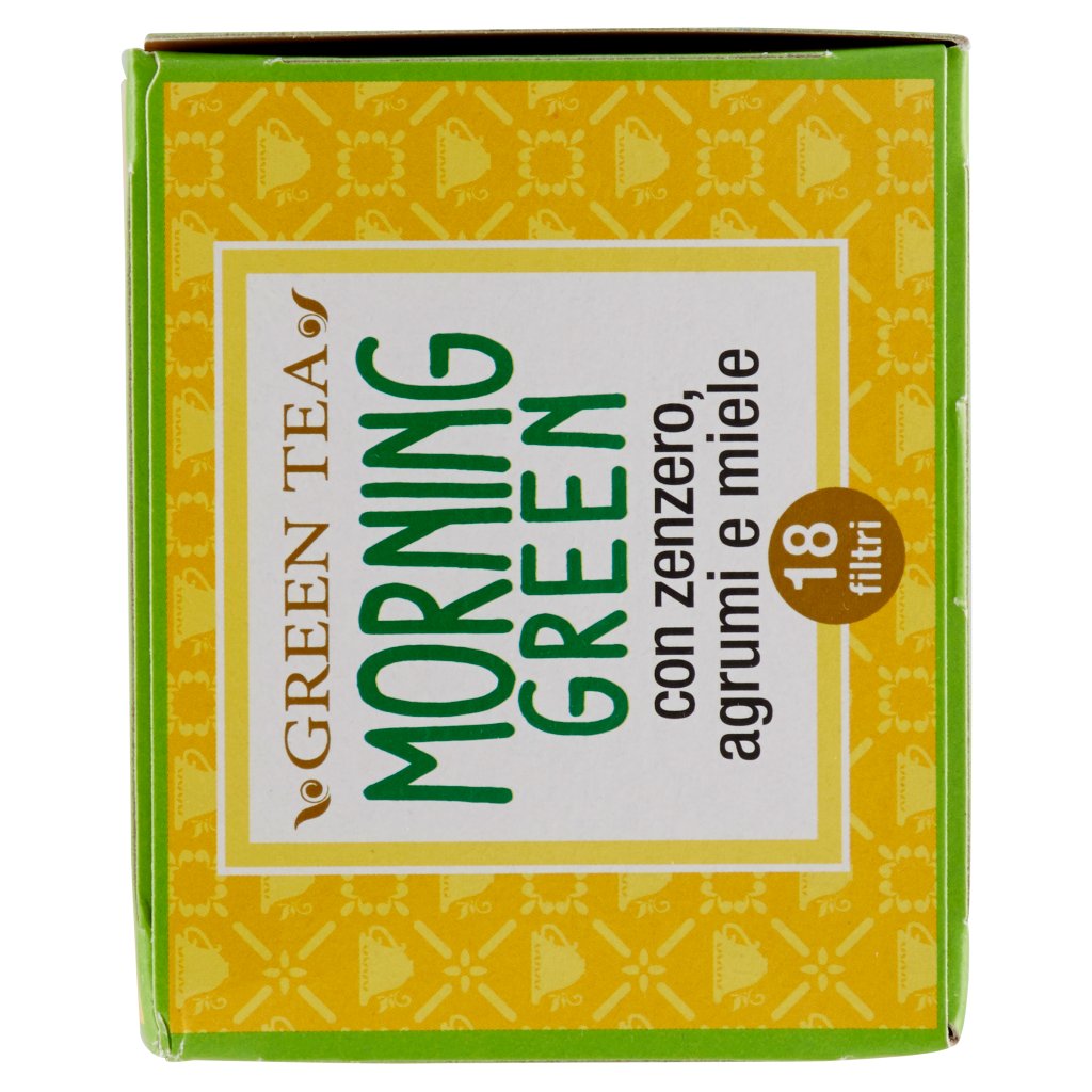 Realtea Biologico Morning Green con Zenzero, Agrumi e Miele 18 x 2 g