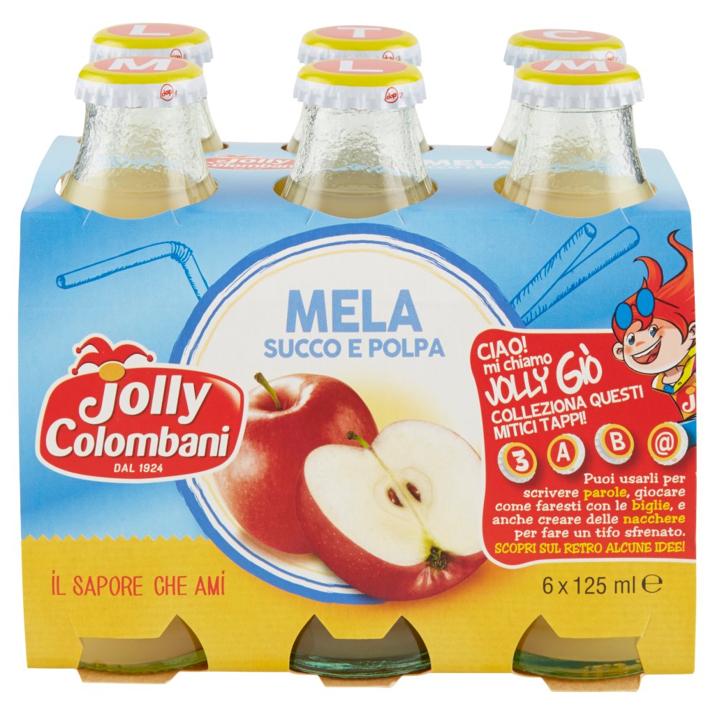 Jolly Colombani Mela Succo e Polpa 6 x 125 Ml