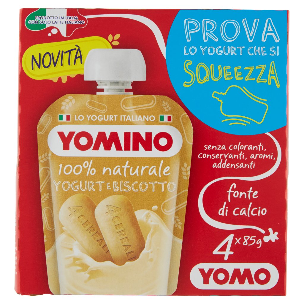 Yomino 100% Naturale Yogurt e Biscotto 4 x 85 g