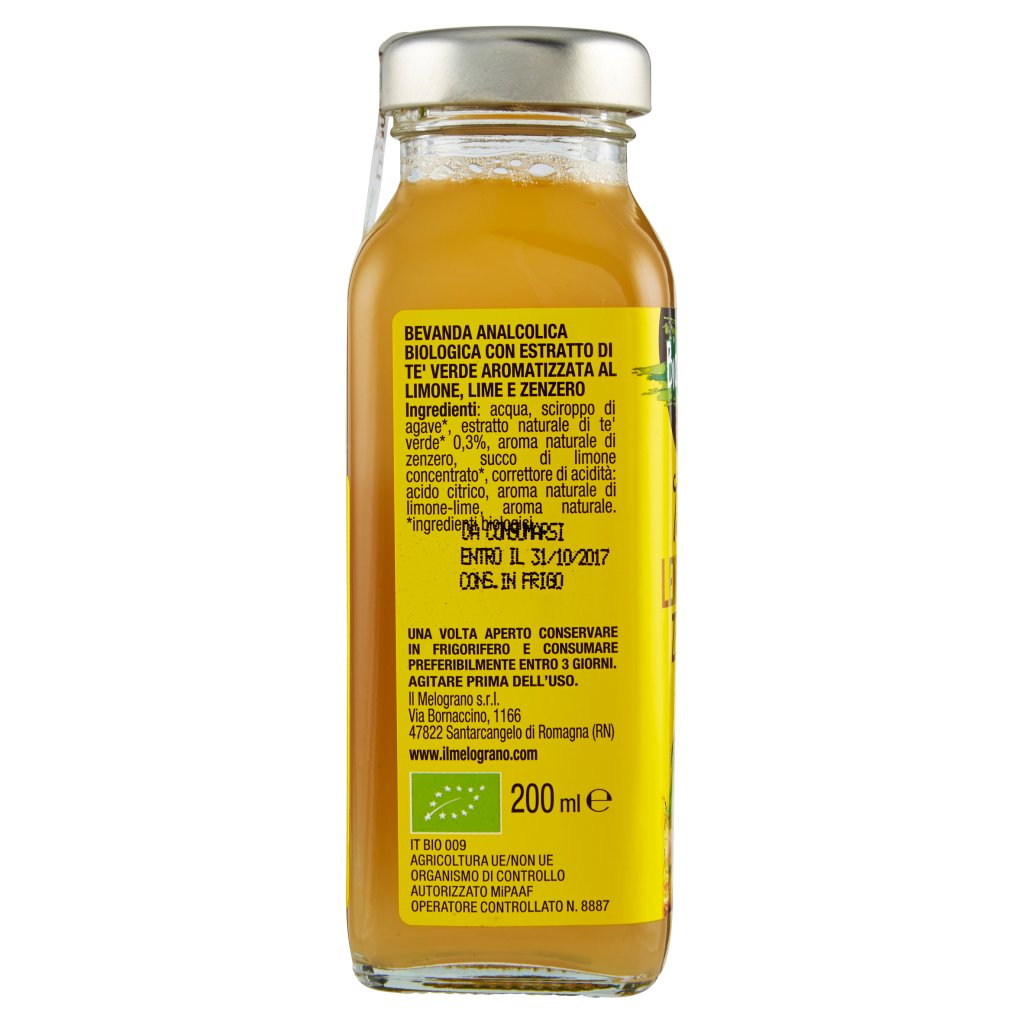 Il Melograno Bio&veg Tè Verde Lemon, Lime Zenzero Biologico