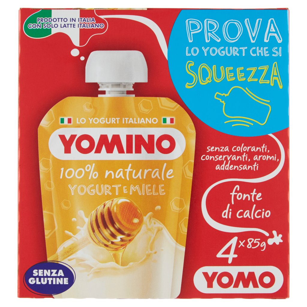 Yomino 100% Naturale Yogurt e Miele 4 x 85 g
