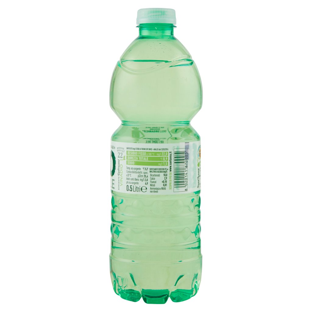 Sant'anna L'acqua Minerale Naturale in Bio Bottle Sorgente Rebruant Vinadio 0,5 Litri