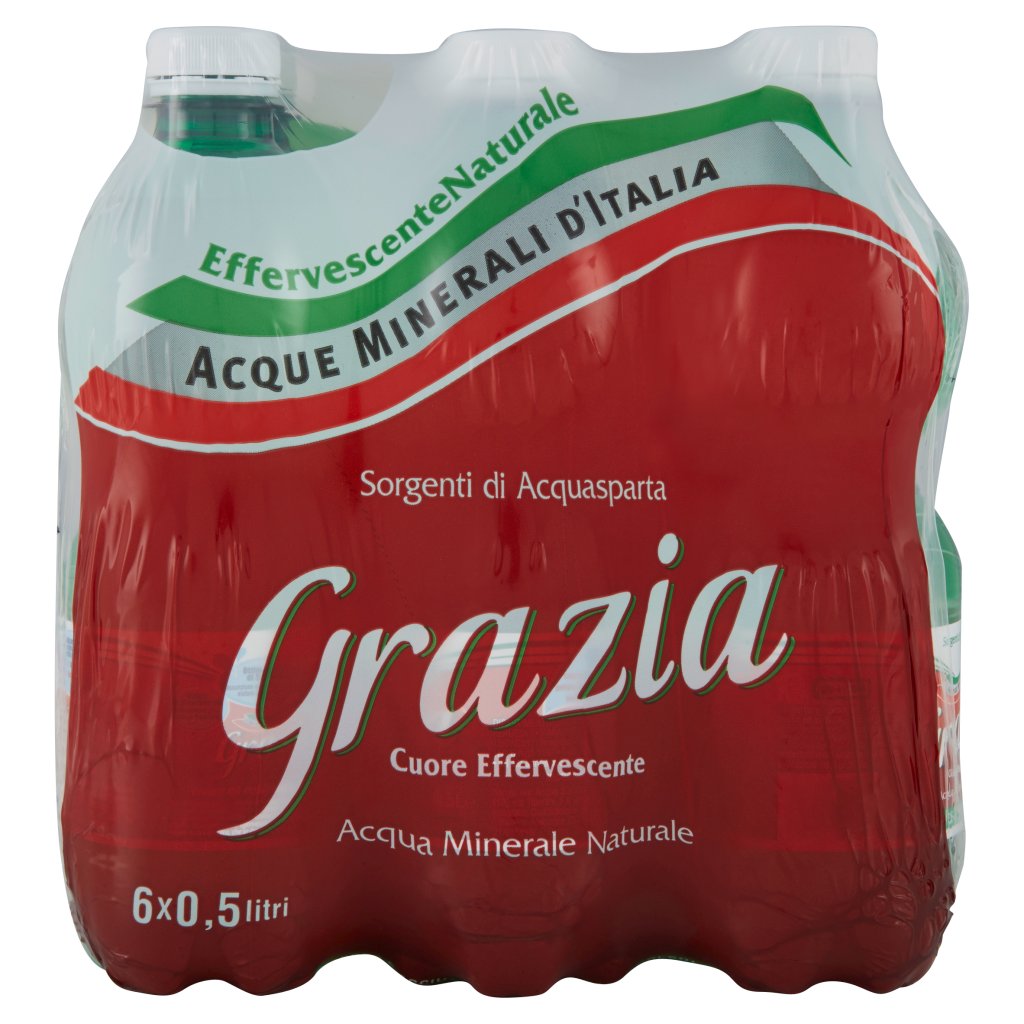 Grazia Acqua Minerale Naturale Acquasparta Effervescente Naturale 6 x 0,5 Litri