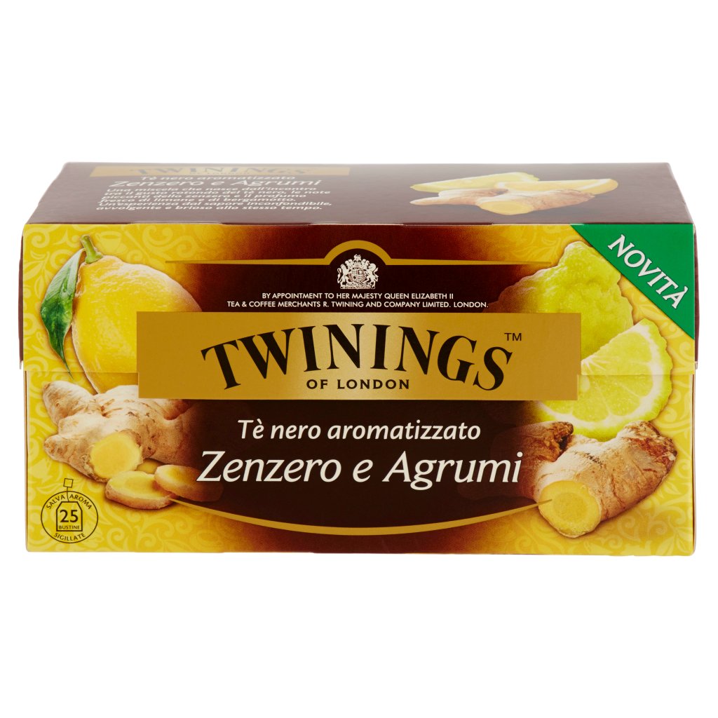 Twinings Tè Nero Aromatizzato Zenzero e Agrumi 25 x 2 g
