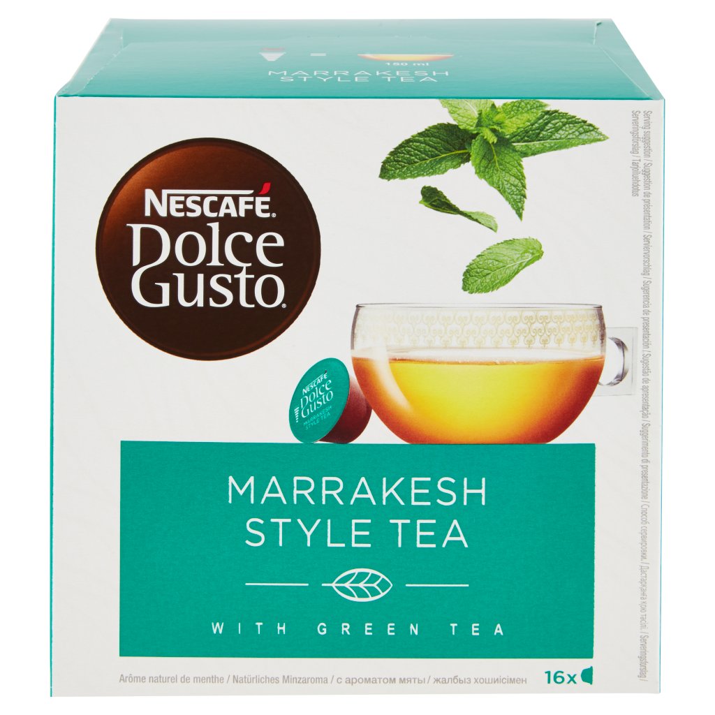 Nescafé Dolce Gusto Marrakesh Style Tea Tè Verde Aromatizzato alla Menta 16 Capsule (16 Tazze)