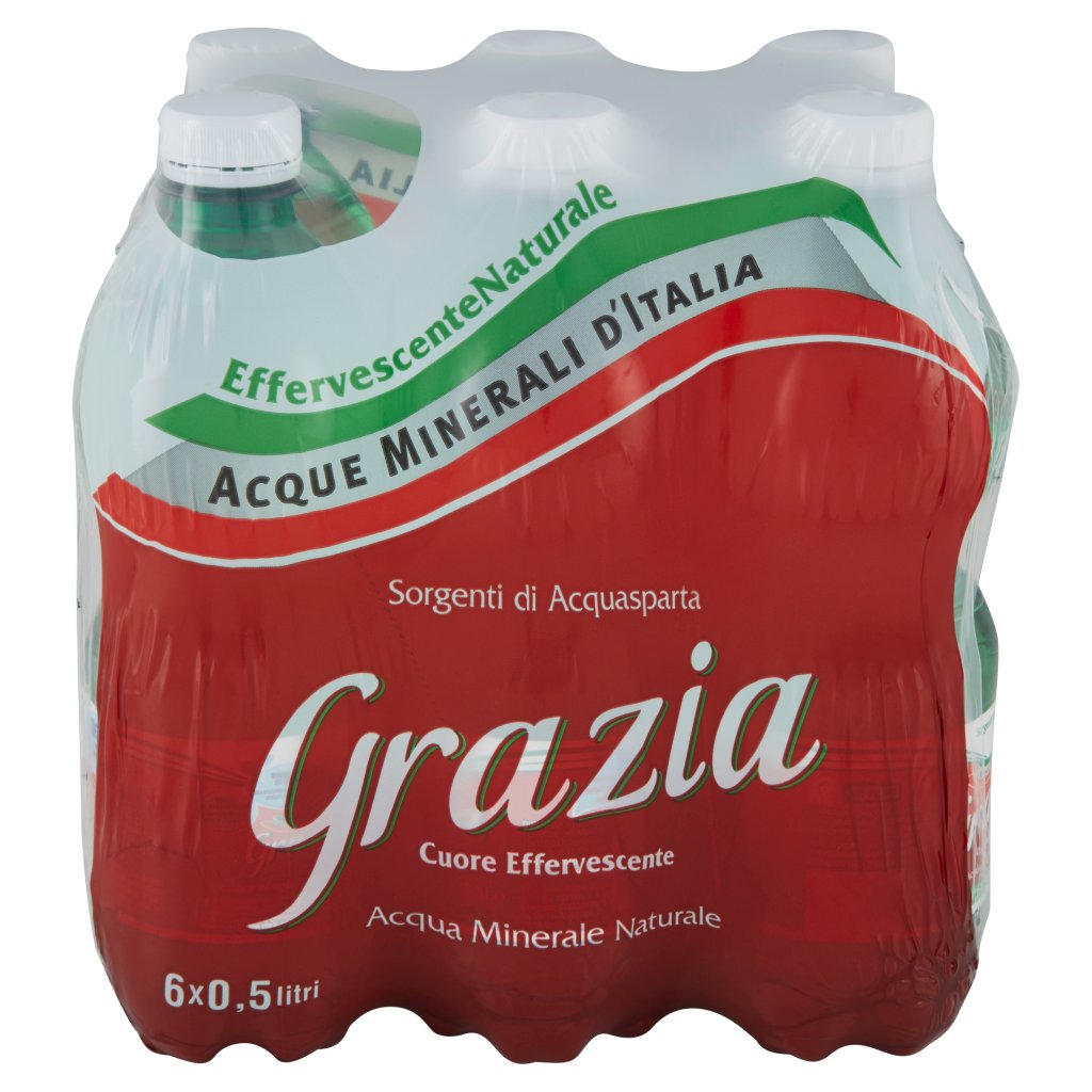 Grazia Acqua Minerale Naturale Acquasparta Effervescente Naturale 6 x 0,5 Litri