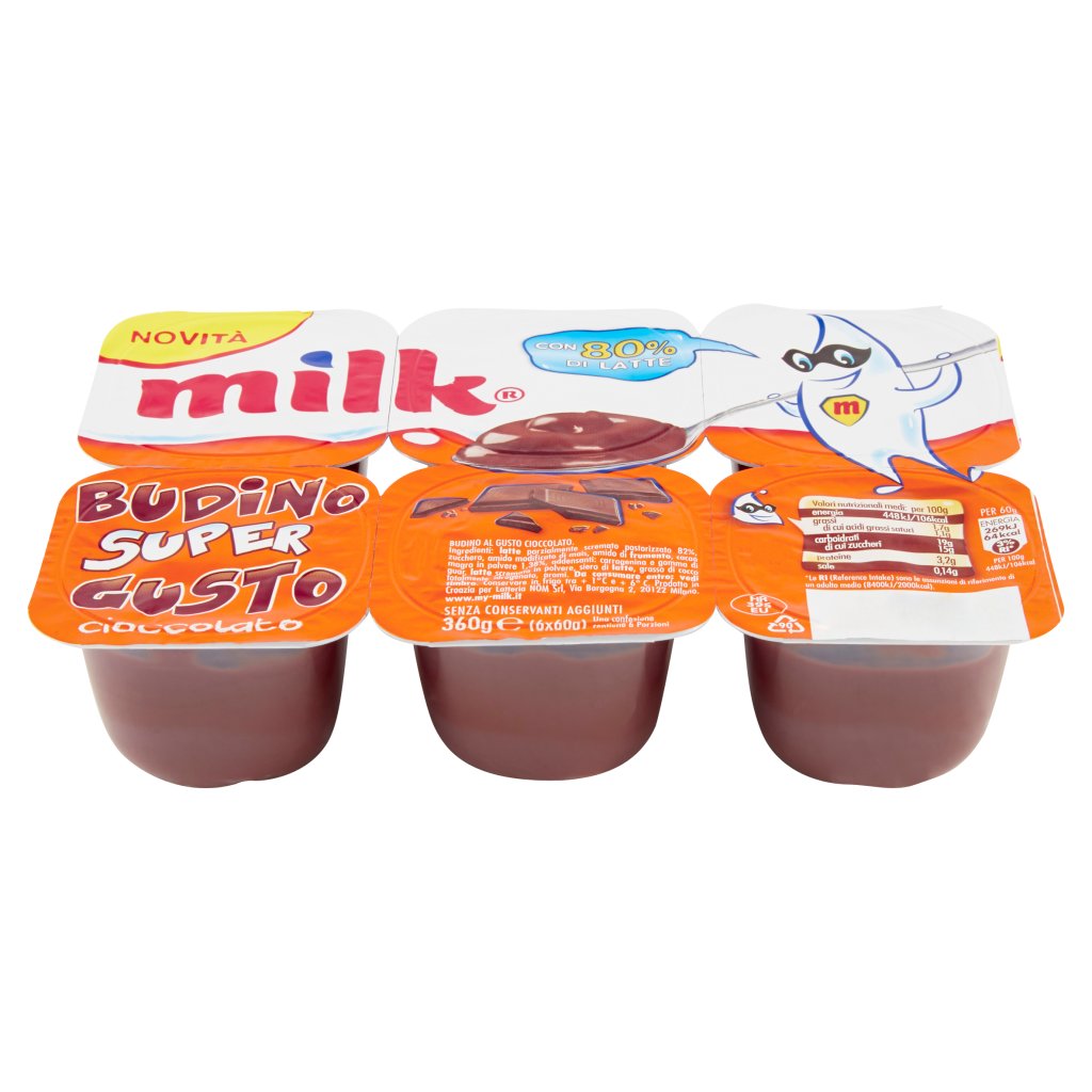 Milk Budino Super Gusto Cioccolato 6 x 60 g
