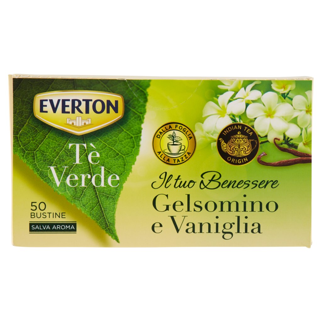 Everton Tè Verde Gelsomino e Vaniglia 50 x 1,7 g