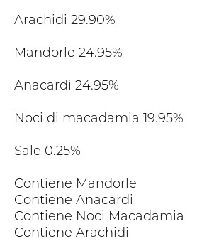 Vitamore Misto Aperitivo Arachidi - Mandorle - Anacardi - Noci di Macadamia