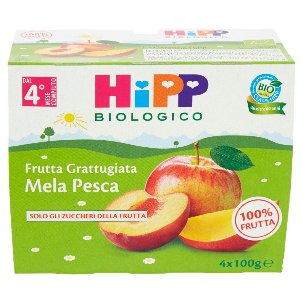 Hipp Biologico Frutta Grattugiata Mela Pesca	4 x 100 g