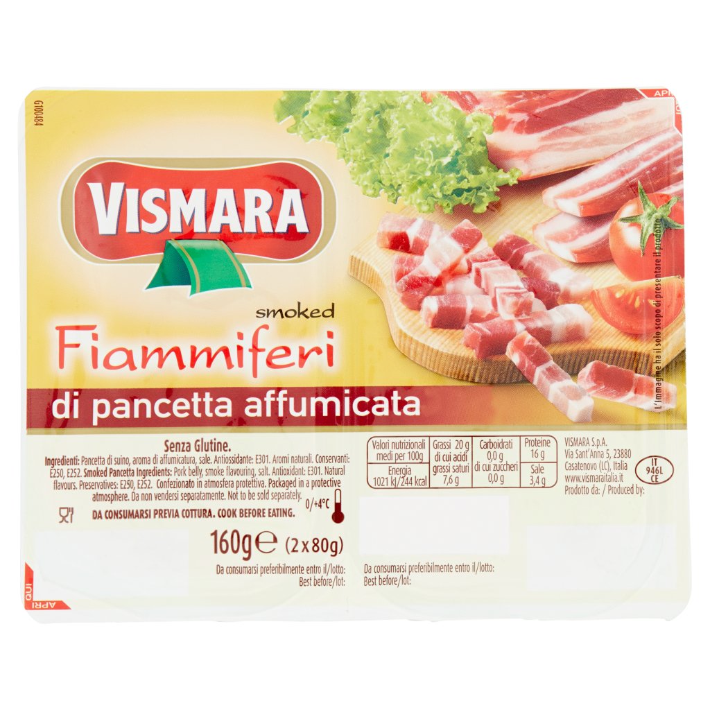 Vismara Fiammiferi di Pancetta Affumicata 2 x 80 g