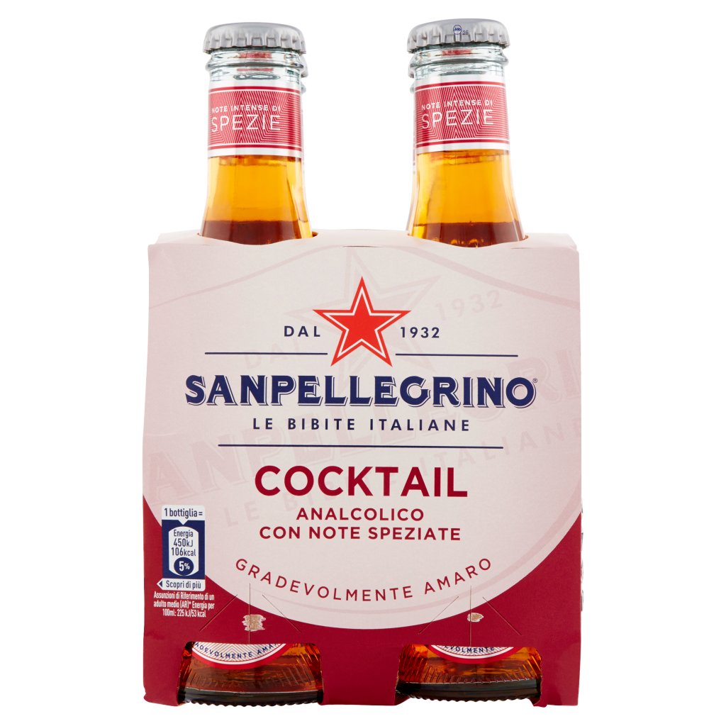 Sanpellegrino Bibite Gassate, Cocktail 20 Cl x 4 (Vetro)
