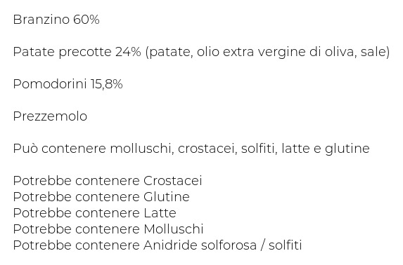 Fresche Bontá Filetto di Branzino con Patate e Pomodorini