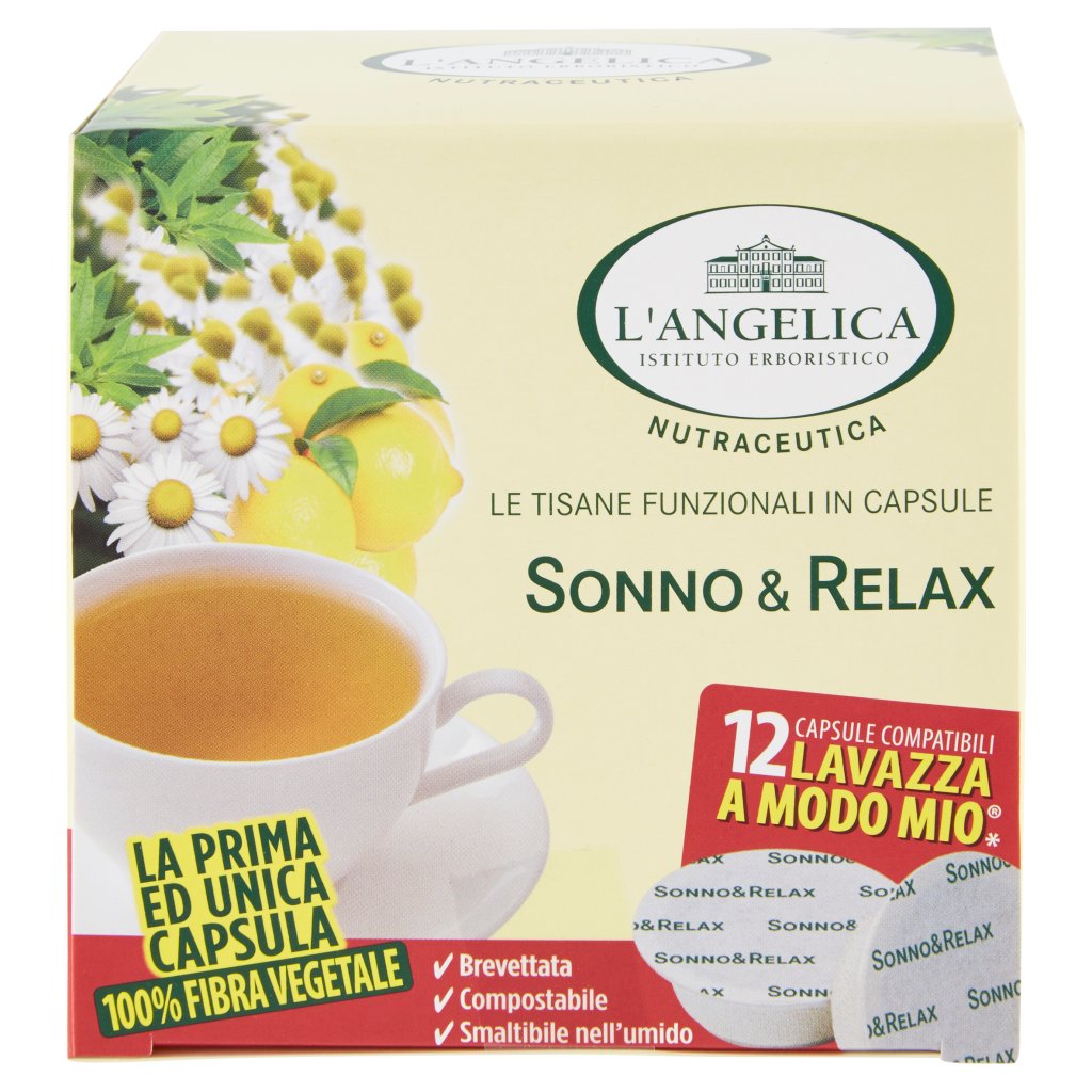 L'angelica Nutraceutica le Tisane Sonno & Relax 12 Capsule Compatibili Lavazza  a Modo Mio*