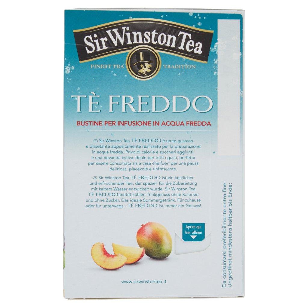 Sir Winston Tea Tè Freddo Pesca e Mango Deteinato 18 x 2,5 g