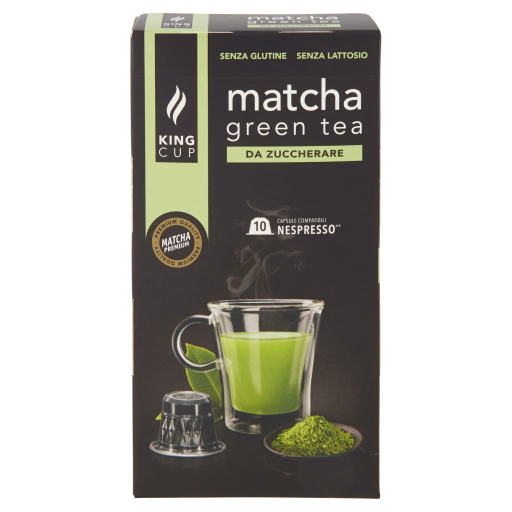 King Cup Matcha Green Tea da Zuccherare Capsule Compatibili Nespresso* 10 x 5,5 g