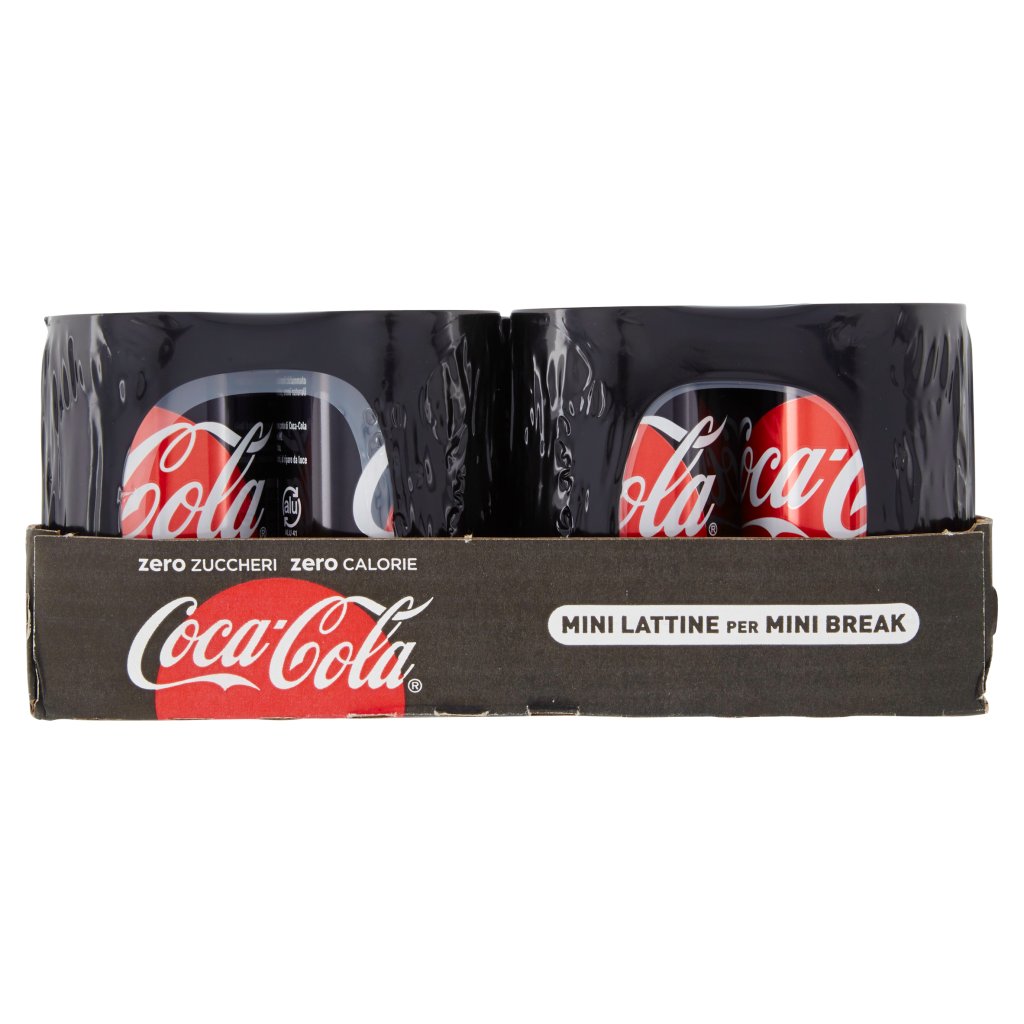 Coca Cola Zero Lattina da 150ml Confezione da 24 Pezzi (4x6)