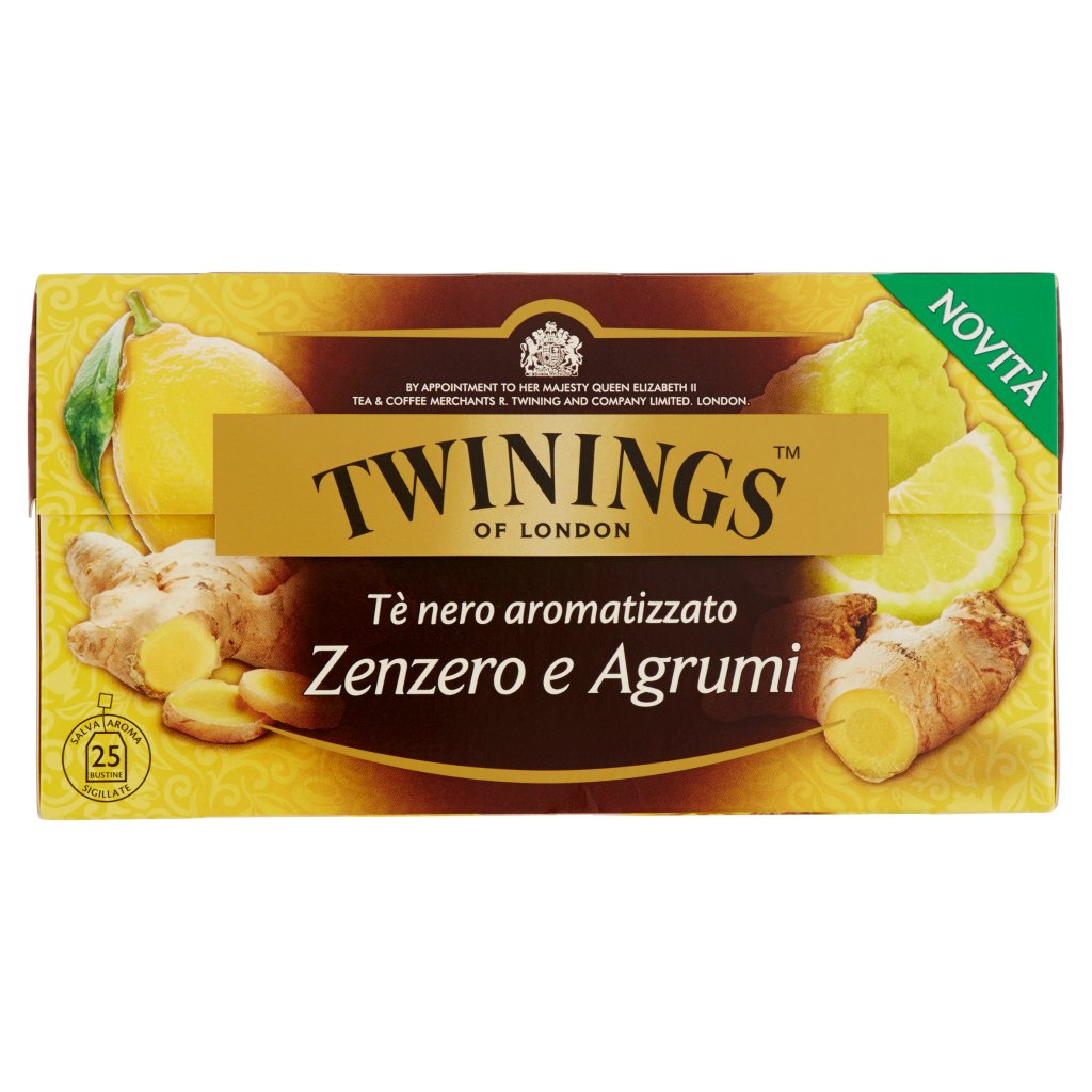 Twinings Tè Nero Aromatizzato Zenzero e Agrumi 25 x 2 g