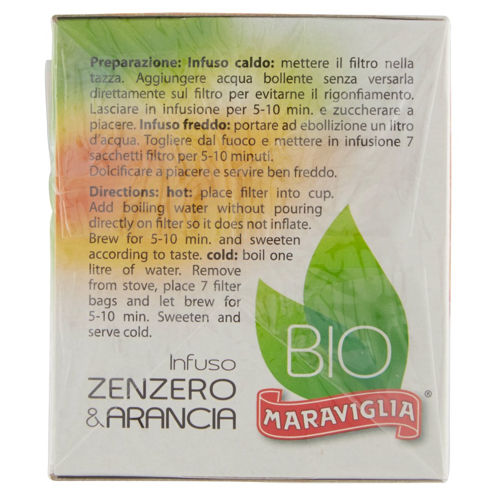 Maraviglia Bio Infuso Zenzero & Arancia 15 Buste Filtro