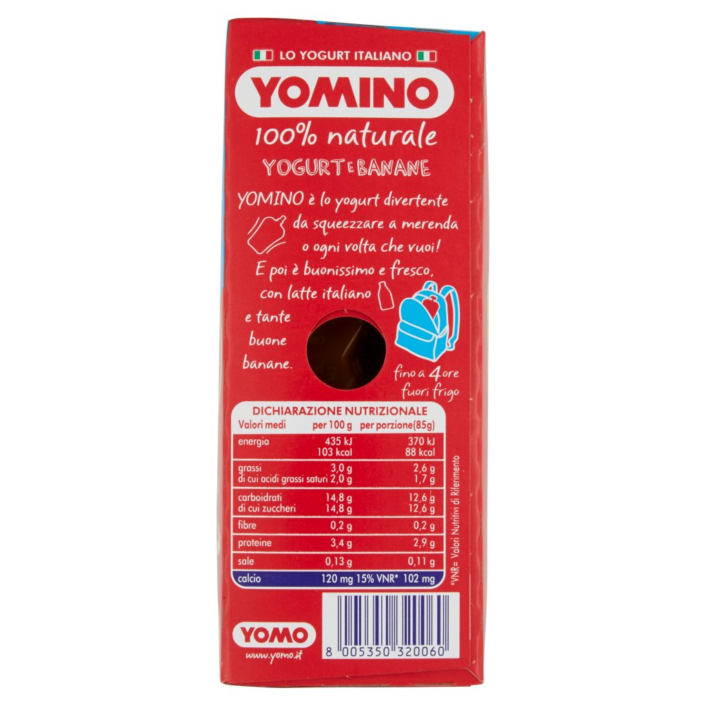 Yomino 100% Naturale Yogurt e Banane 4 x 85 g