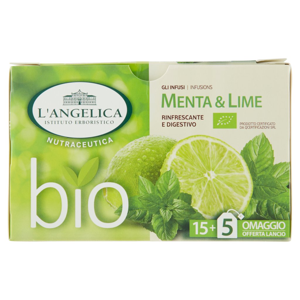 L'angelica Nutraceutica Bio gli Infusi Menta & Lime 20 Filtri