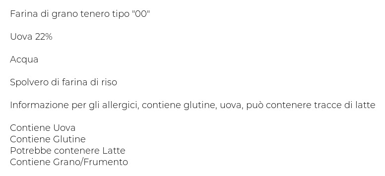 Pasta Piccinini Tagliatelle 0,250 Kg