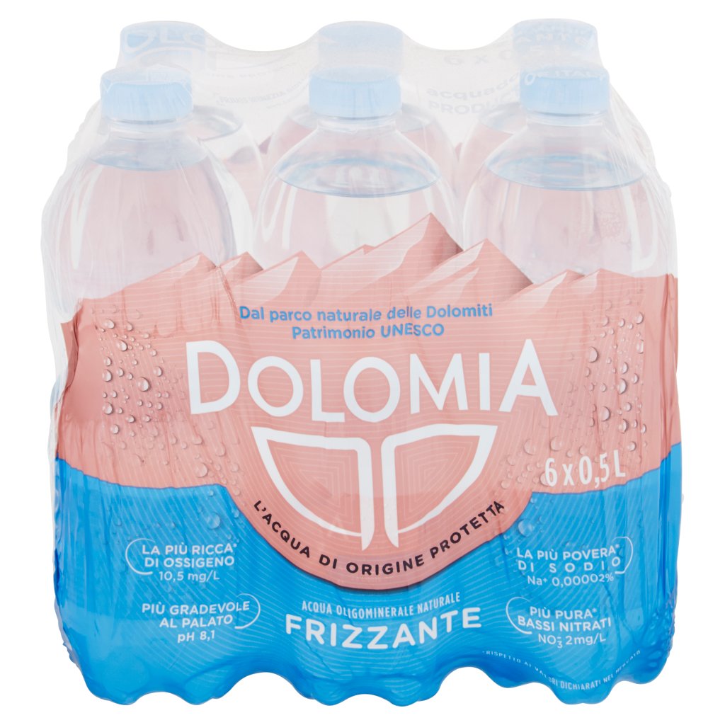 Dolomia Acqua Oligominerale 0,5l x 6 Bt Premium Frizzante