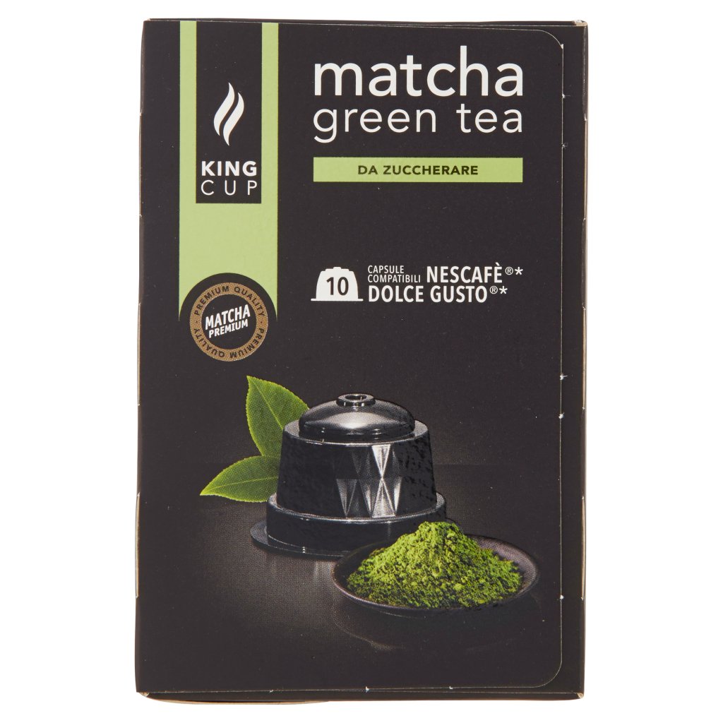 King Cup Matcha Green Tea da Zuccherare Capsule Compatibili Nescafe* Dolce Gusto* 10 x 5,5 g