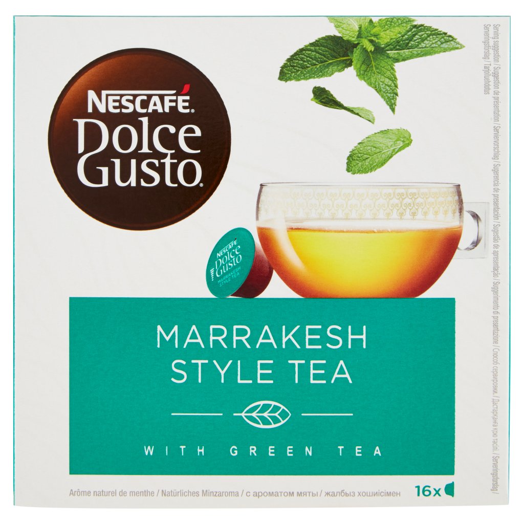 Nescafé Dolce Gusto Marrakesh Style Tea Tè Verde Aromatizzato alla Menta 16 Capsule (16 Tazze)