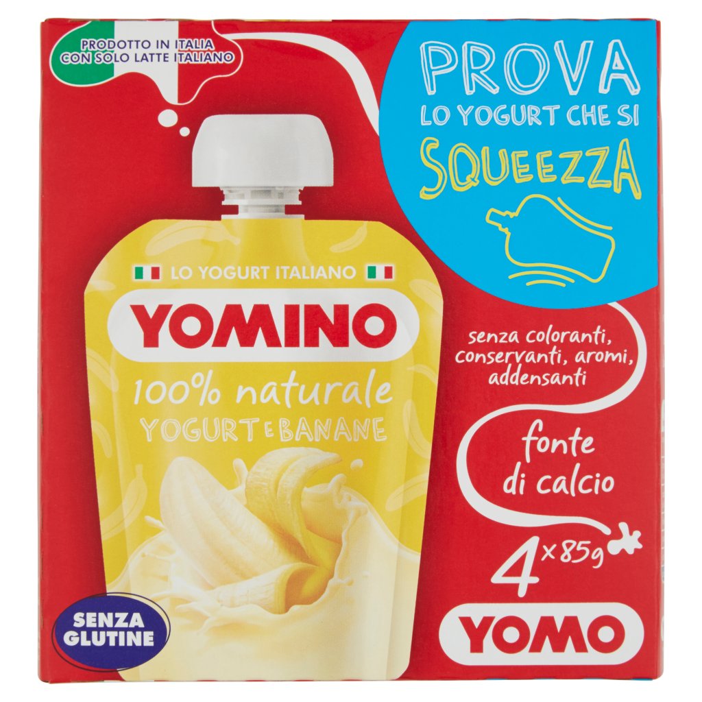 Yomino 100% Naturale Yogurt e Banane 4 x 85 g
