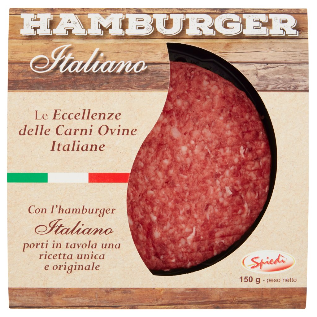 Spiedì Hamburger Italiano di Ovino Adulto 150 g