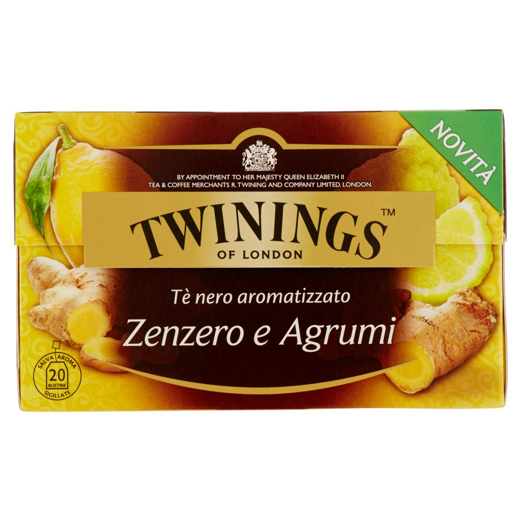 Twinings Tè Nero Aromatizzato Zenzero e Agrumi 20 x 2 g