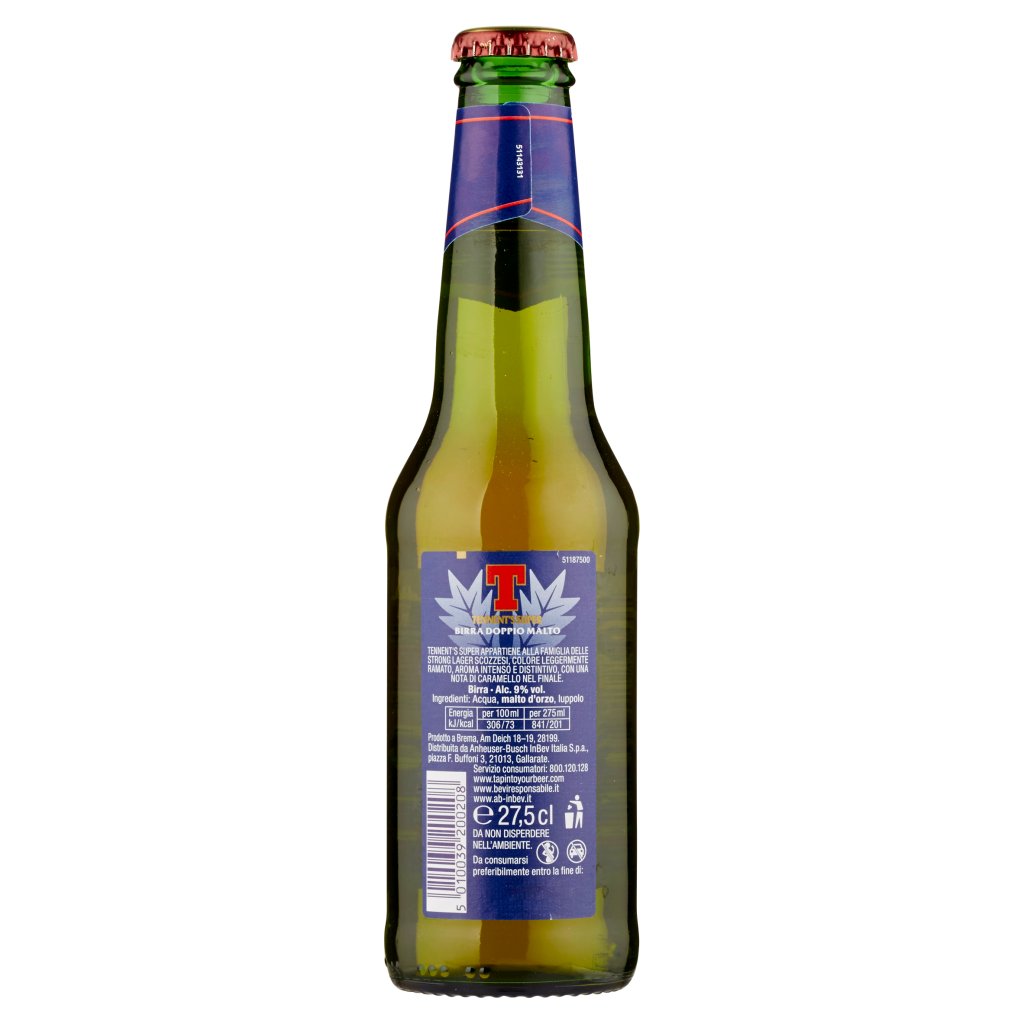 Tennent's Tennent's Super Birra Strong Lager Doppio Malto Bottiglia 27,5cl