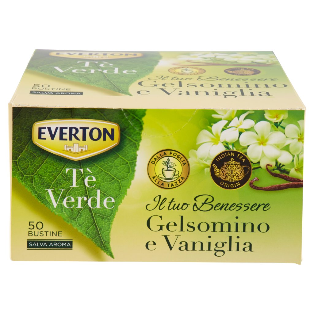 Everton Tè Verde Gelsomino e Vaniglia 50 x 1,7 g
