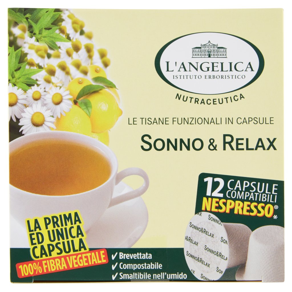 L'angelica Nutraceutica le Tisane Sonno & Relax 12 Capsule Compatibili Nespresso*