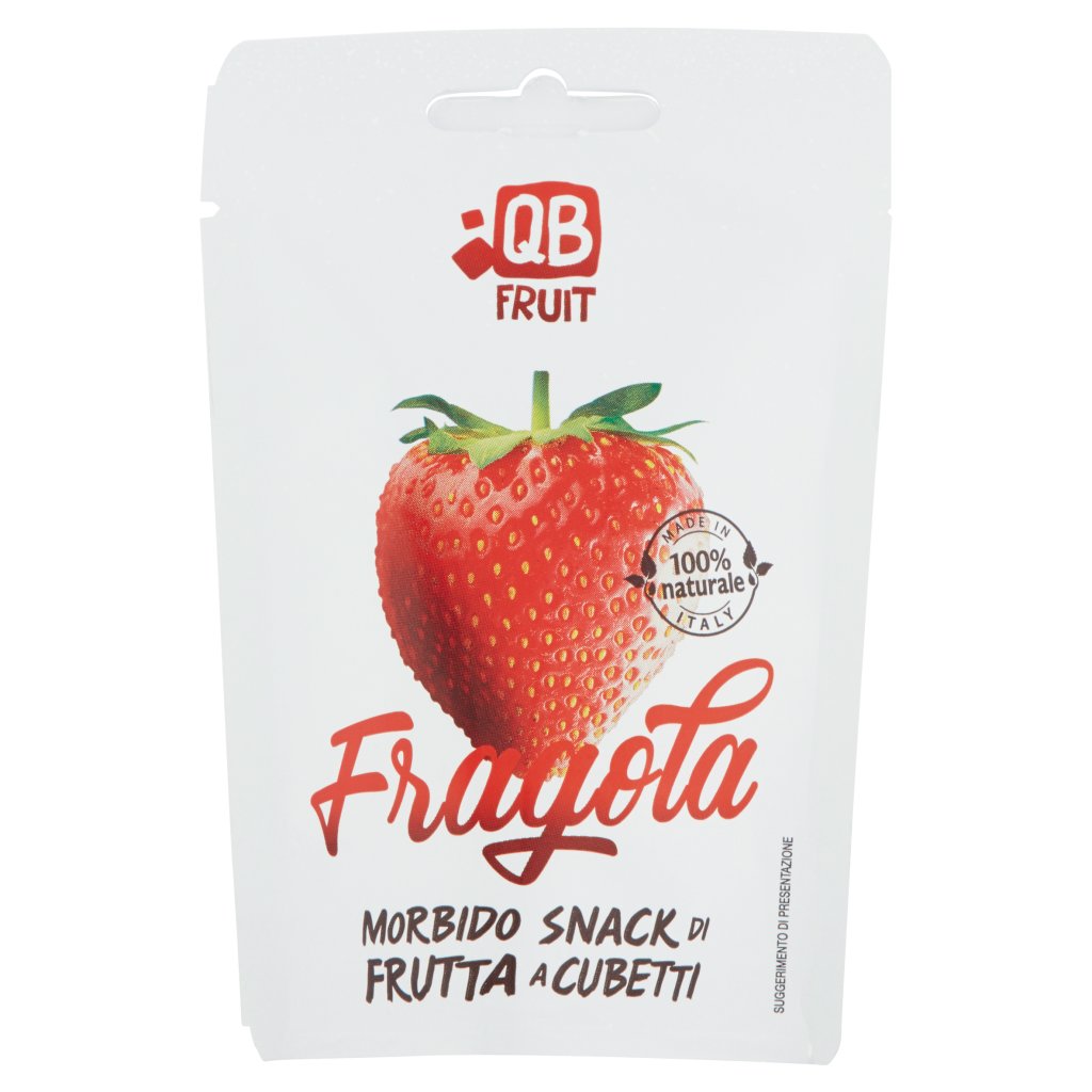 Qb Fruit Fragola Morbido Snack di Frutta a Cubetti