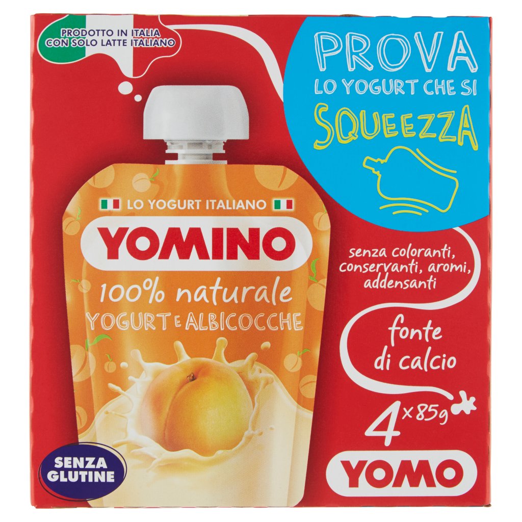 Yomino 100% Naturale Yogurt e Albicocche 4 x 85 g