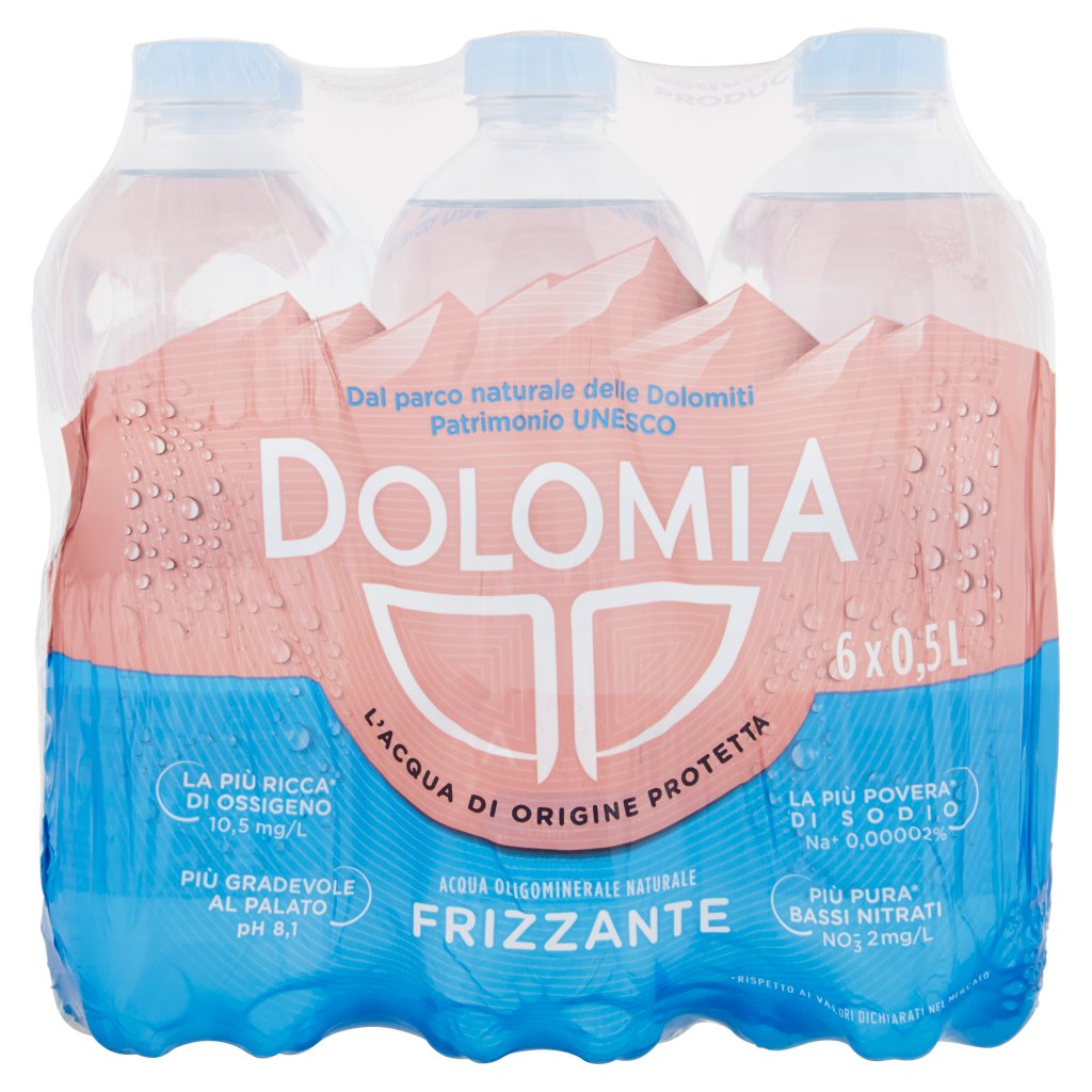 Dolomia Acqua Oligominerale 0,5l x 6 Bt Premium Frizzante