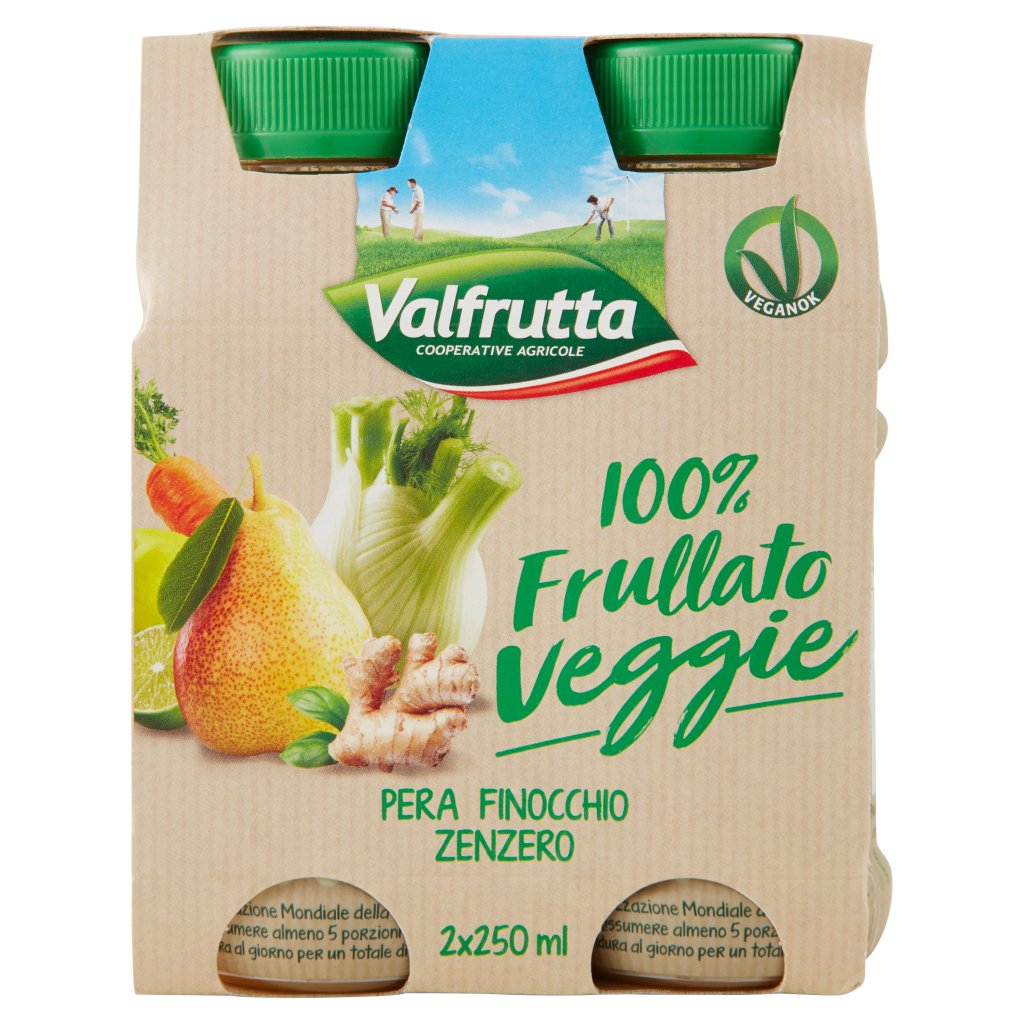 Valfrutta 100% Frullato Veggie Pera Finocchio Zenzero 2 x 250 Ml