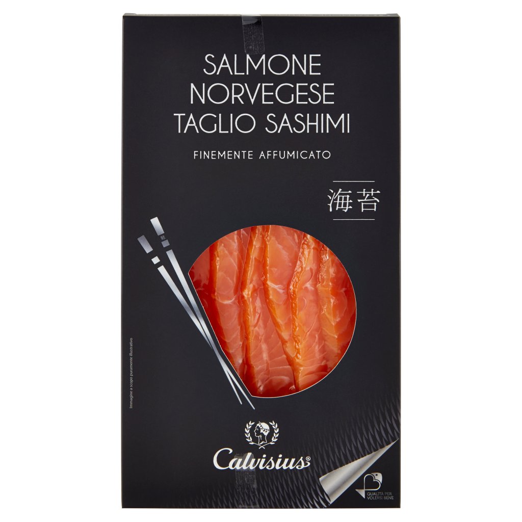 Calvisius Salmone Norvegese Taglio Sashimi Finemente Affumicato 0,100 Kg