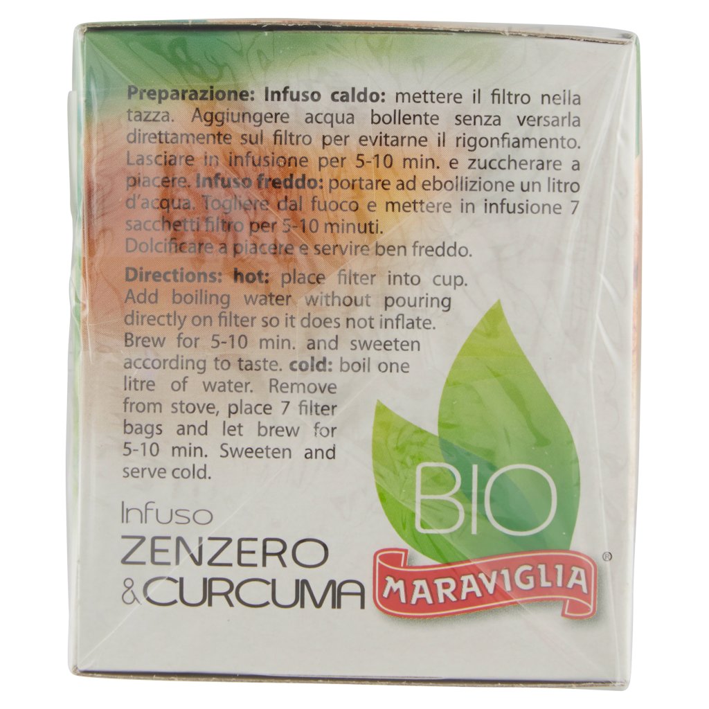 Maraviglia Bio Infuso Zenzero & Curcuma 15 Buste Filtro
