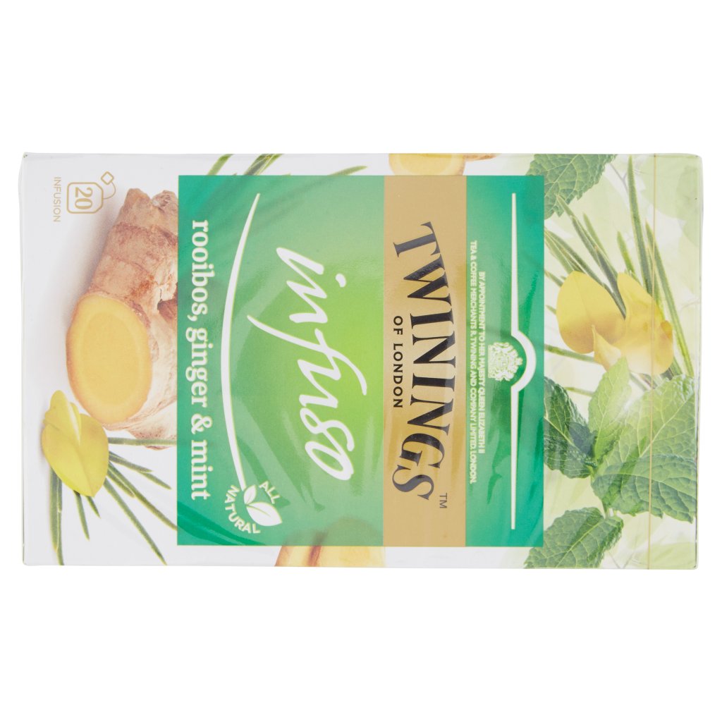 Twinings Infuso Aromatizzato Rooibos, Ginger & Mint 20 x 2 g
