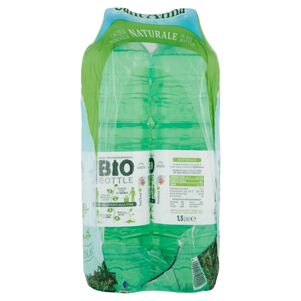 Sant'anna L'acqua Minerale Naturale in Bio Bottle Sorgente Rebruant Vinadio 6 x 1,5 Litri