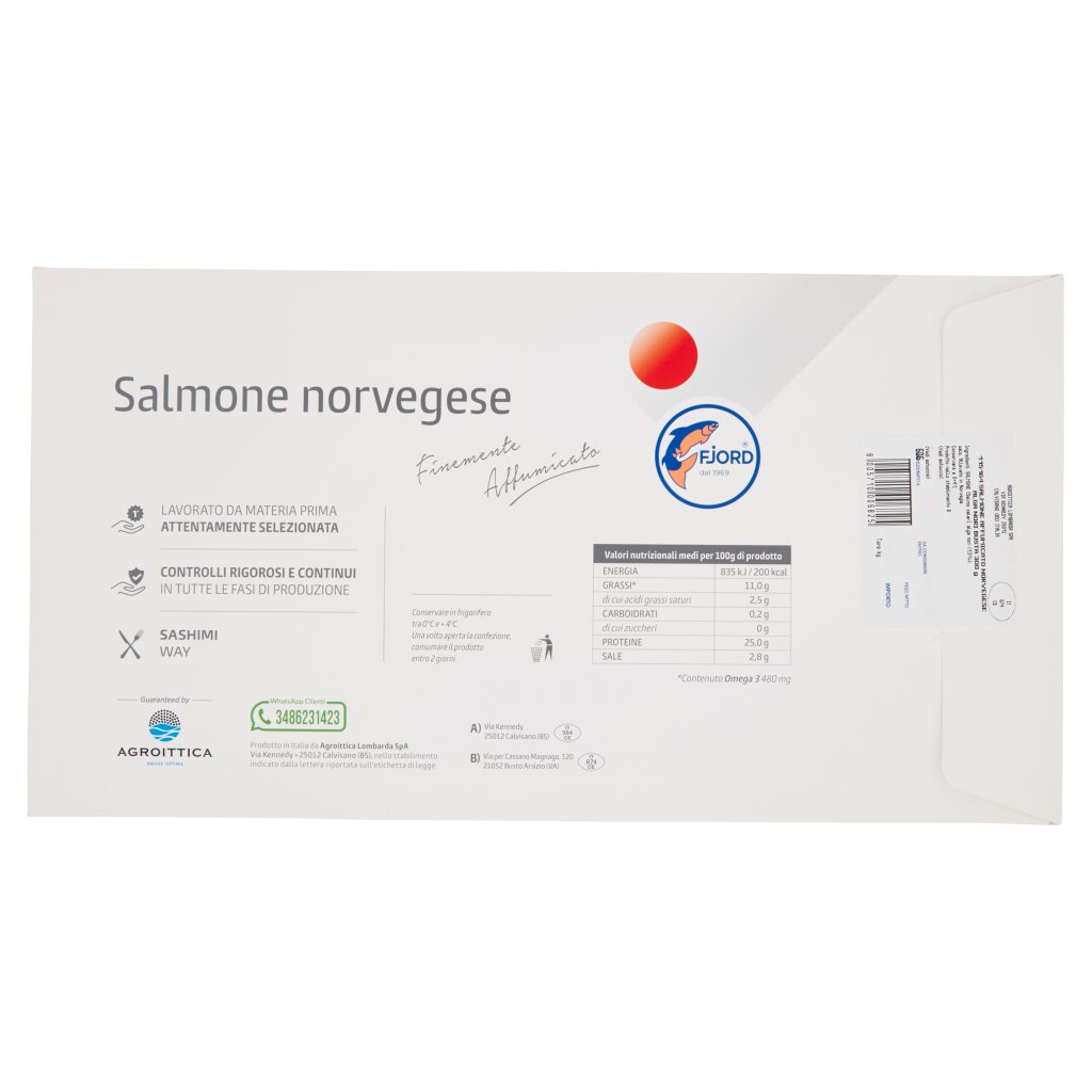 Fjord Salmone Norvegese Finemente Affumicato 300 g