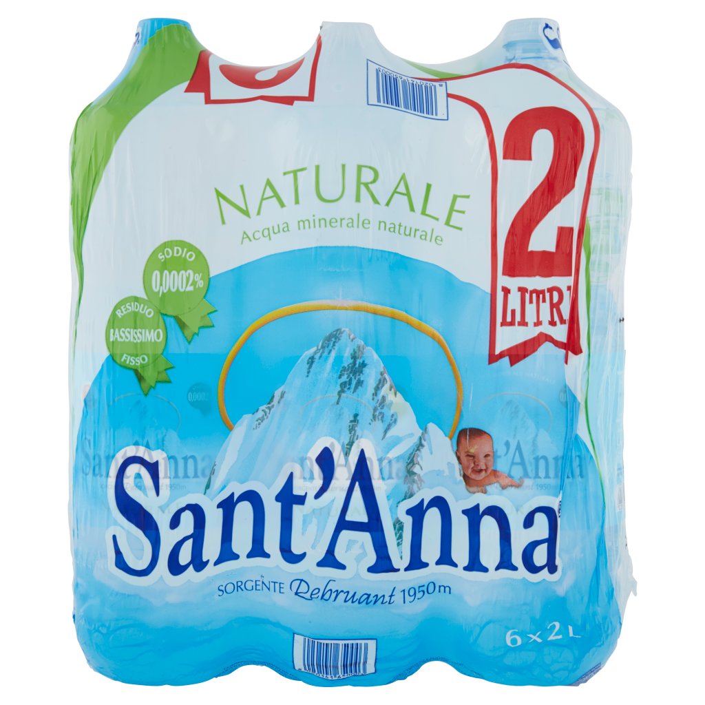 Sant'anna Acqua Minerale Naturale Sant’anna 6 Bott. Pet Cl 200 Confezione da 6 Bottiglie