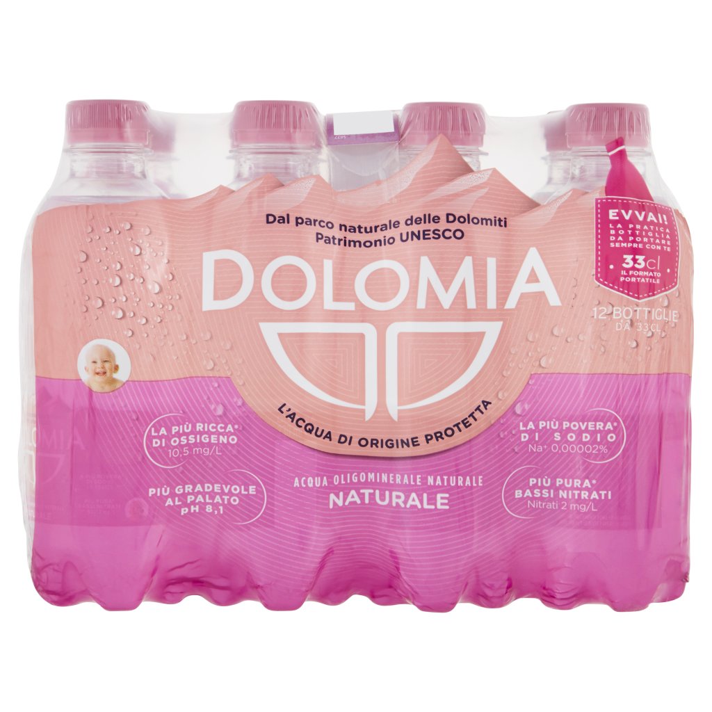 Dolomia Acqua Oligominerale 0,33l x 12 Bt Premium Naturale
